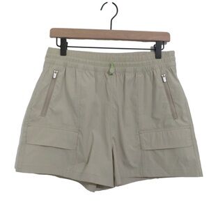 Athleta Womens Sz S Oak Beige Cascade Cargo Poplin Adjustable Waistband Shorts